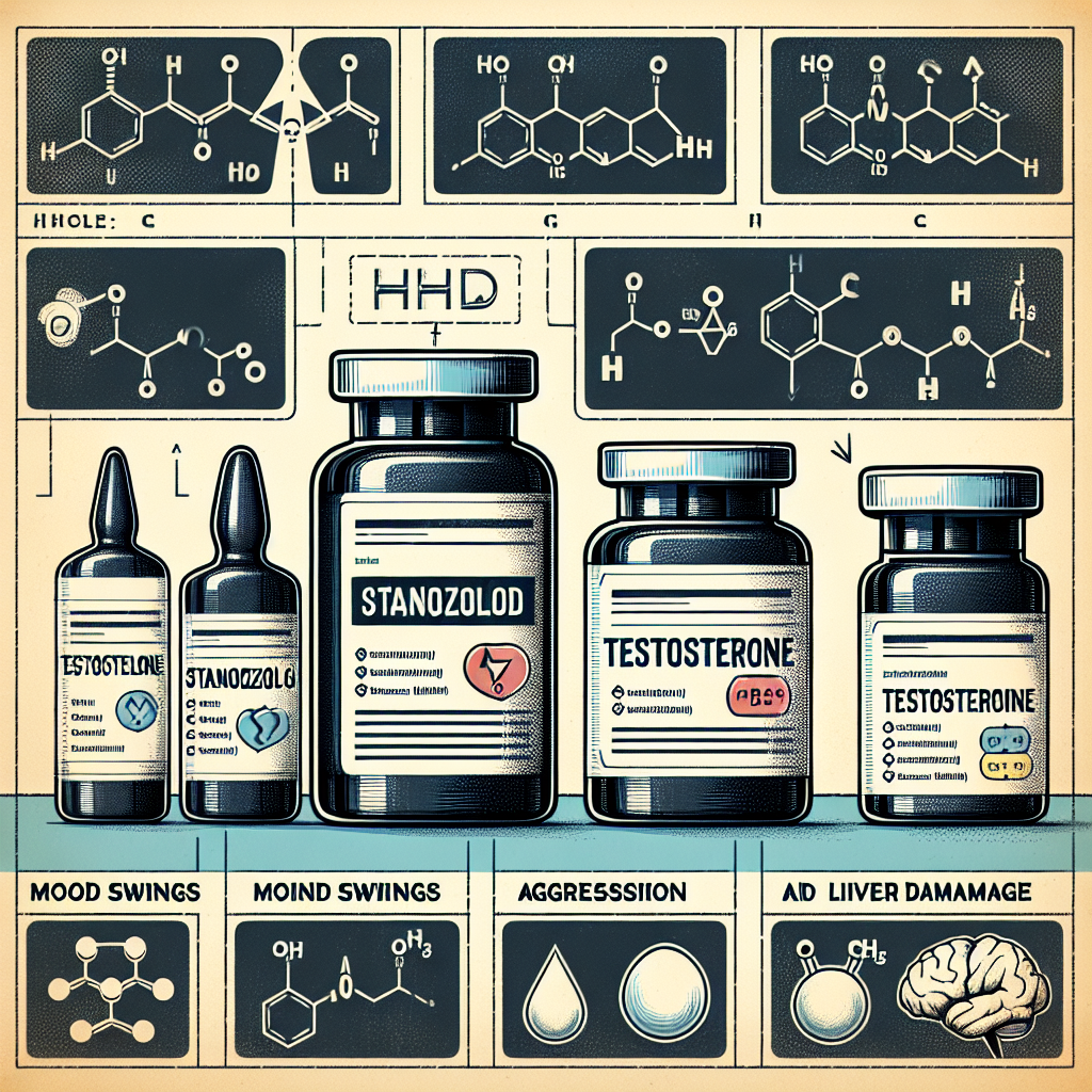 Injectable stanozolol and testosterone: interactions and side effects